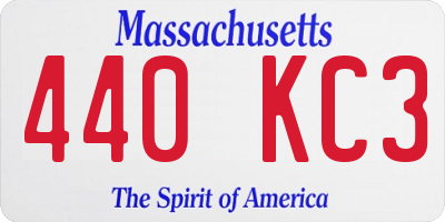 MA license plate 440KC3