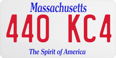 MA license plate 440KC4