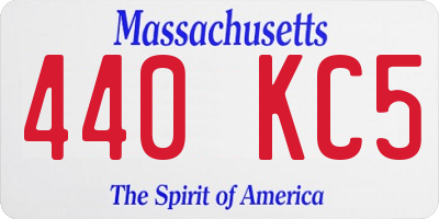 MA license plate 440KC5