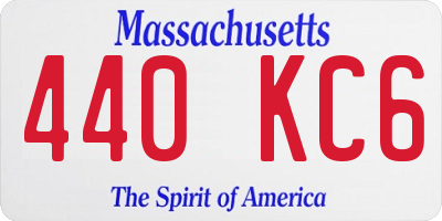 MA license plate 440KC6