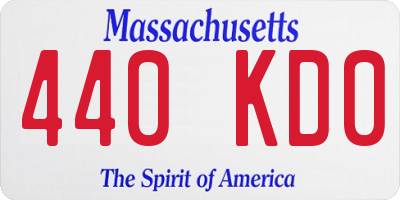 MA license plate 440KD0