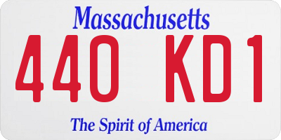 MA license plate 440KD1