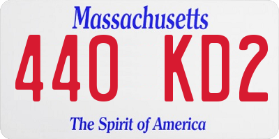 MA license plate 440KD2