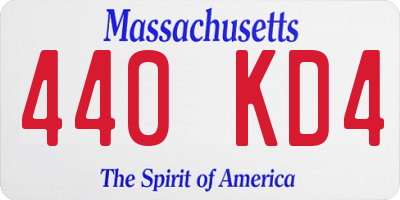 MA license plate 440KD4