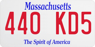 MA license plate 440KD5