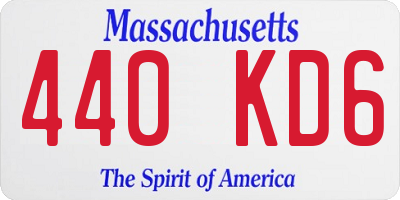 MA license plate 440KD6