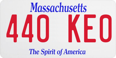 MA license plate 440KE0