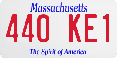 MA license plate 440KE1