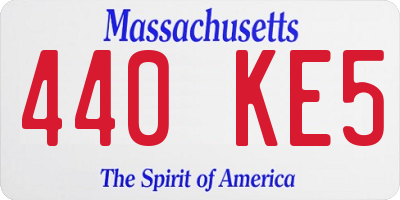 MA license plate 440KE5