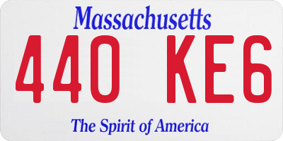 MA license plate 440KE6