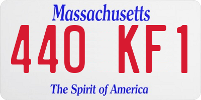 MA license plate 440KF1