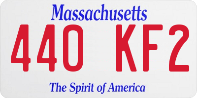 MA license plate 440KF2