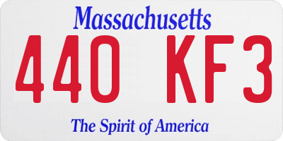 MA license plate 440KF3