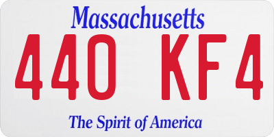 MA license plate 440KF4