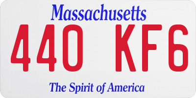 MA license plate 440KF6