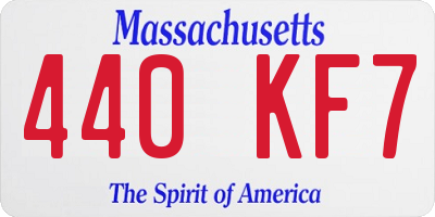 MA license plate 440KF7