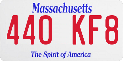 MA license plate 440KF8