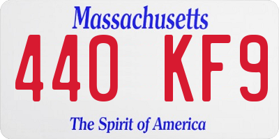MA license plate 440KF9