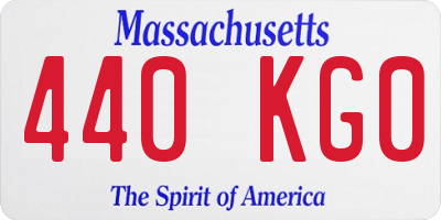 MA license plate 440KG0