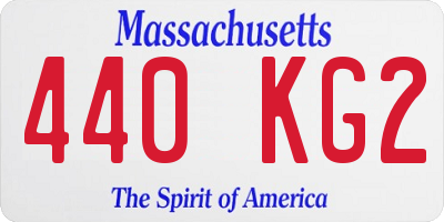 MA license plate 440KG2