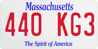 MA license plate 440KG3