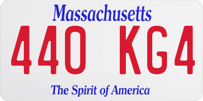 MA license plate 440KG4