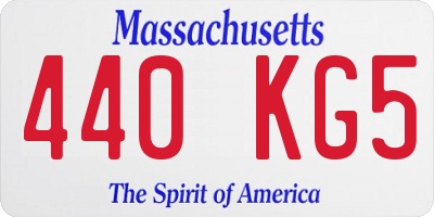 MA license plate 440KG5