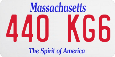 MA license plate 440KG6