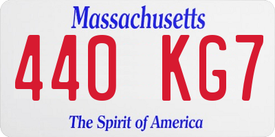 MA license plate 440KG7