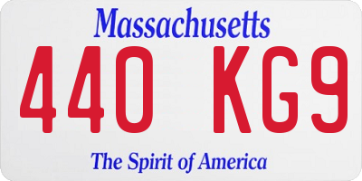 MA license plate 440KG9