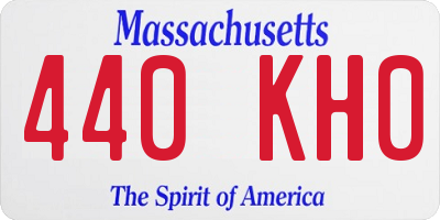 MA license plate 440KH0