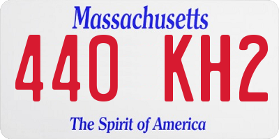 MA license plate 440KH2