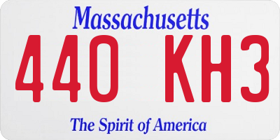 MA license plate 440KH3