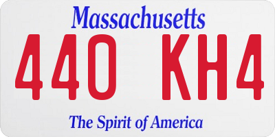MA license plate 440KH4