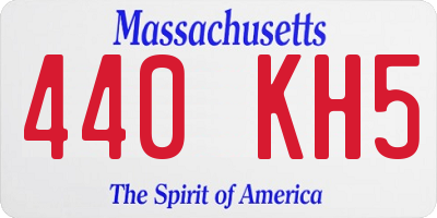 MA license plate 440KH5