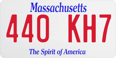 MA license plate 440KH7