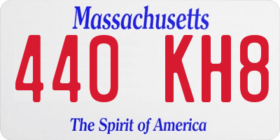 MA license plate 440KH8