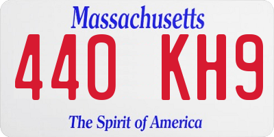 MA license plate 440KH9