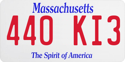 MA license plate 440KI3