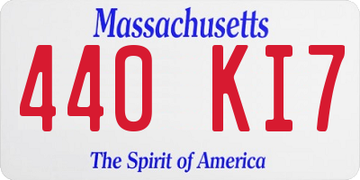 MA license plate 440KI7