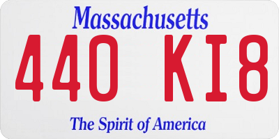 MA license plate 440KI8