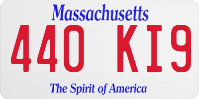 MA license plate 440KI9