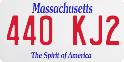 MA license plate 440KJ2