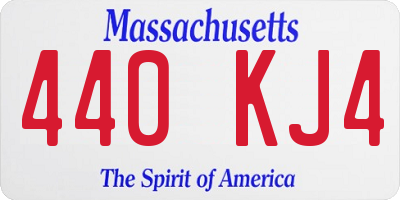 MA license plate 440KJ4