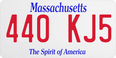 MA license plate 440KJ5