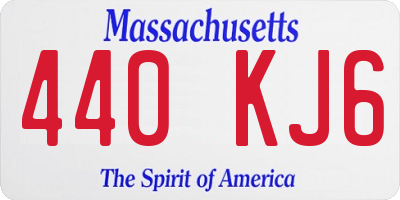 MA license plate 440KJ6