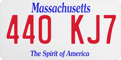 MA license plate 440KJ7