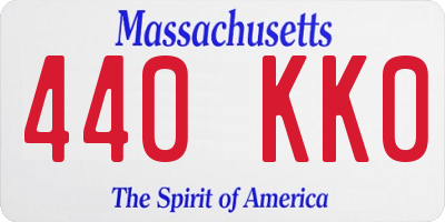 MA license plate 440KK0