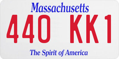 MA license plate 440KK1