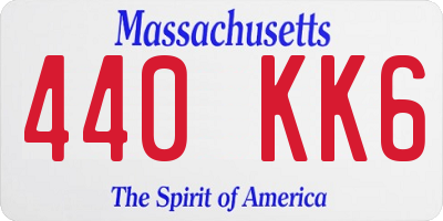 MA license plate 440KK6